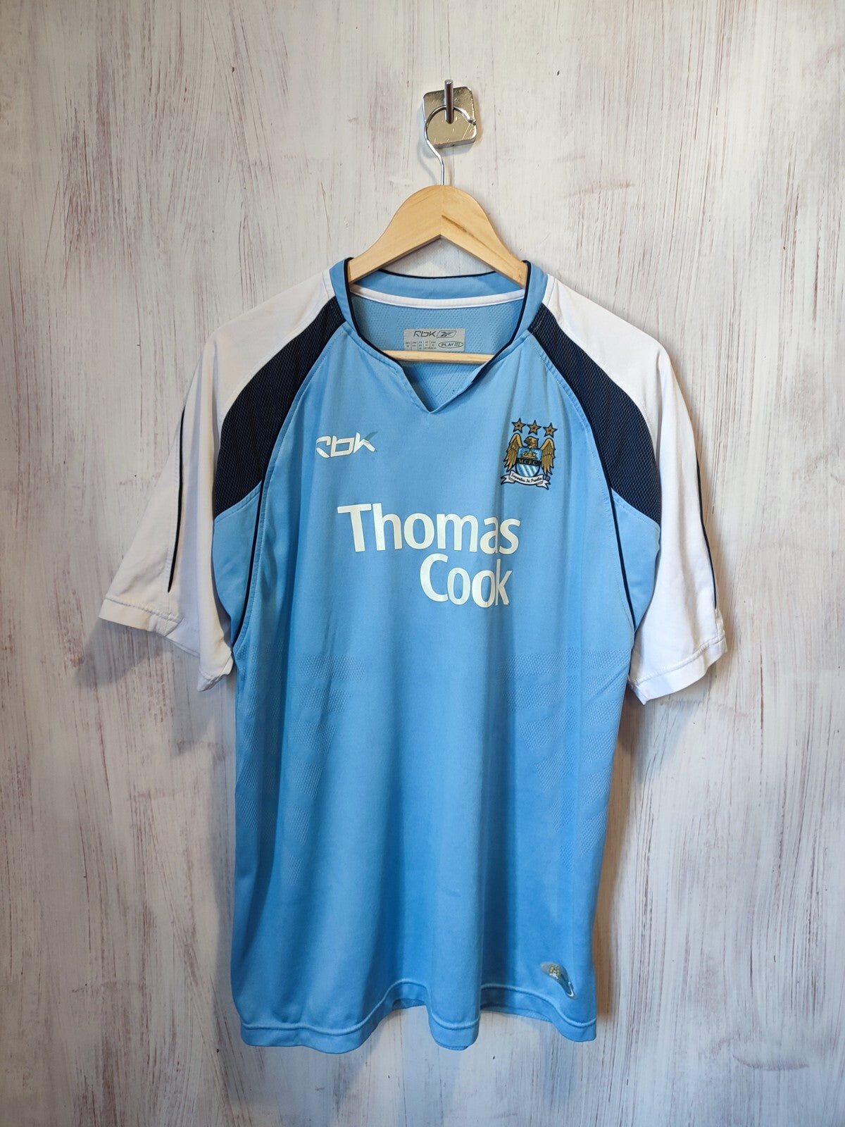 Manchester City 2006 2007 home Sz XL shirt jersey soccer football kit tee Reebok