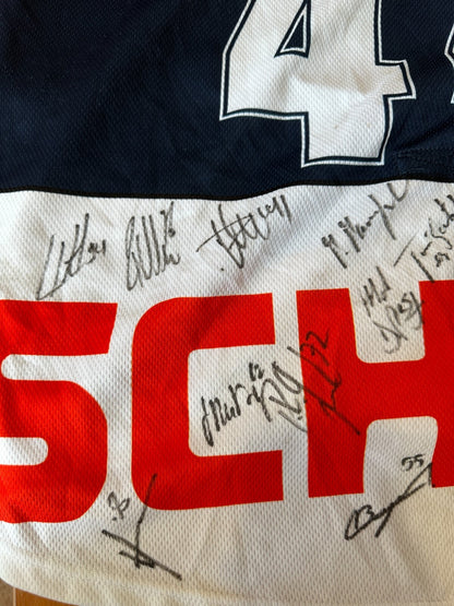 EHC Kloten Flyers #44 Bieber MATCH WORN? Sz XL Ice Hockey jersey shirt kit swiss