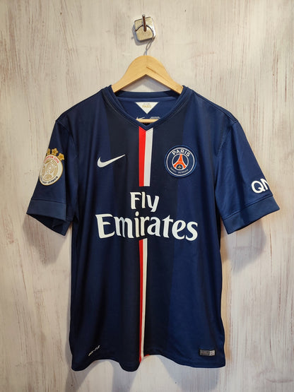 Paris Saint-Germain 2014 2015 home Size M jersey shirt soccer kit PSG David Luiz