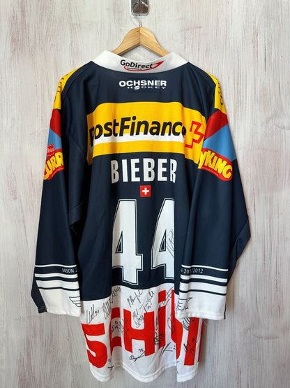 EHC Kloten Flyers #44 Bieber MATCH WORN? Sz XL Ice Hockey jersey shirt kit swiss