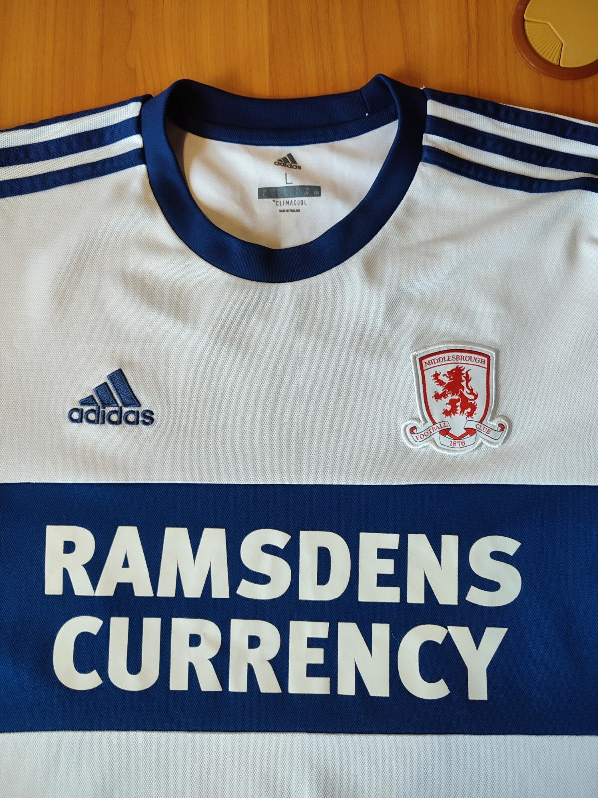 Middlesbrough 2017 2018 away Sz L Adidas football shirt jersey soccer kit Friend