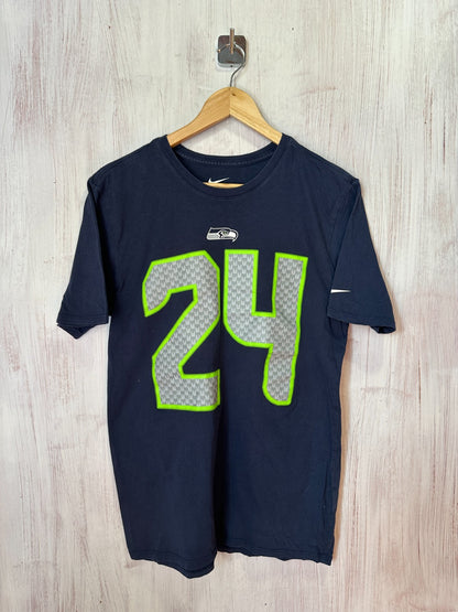 Seattle Seahawks #24 Marshawn Lynch Size M Nike 100% cotton shirt jersey tee kit