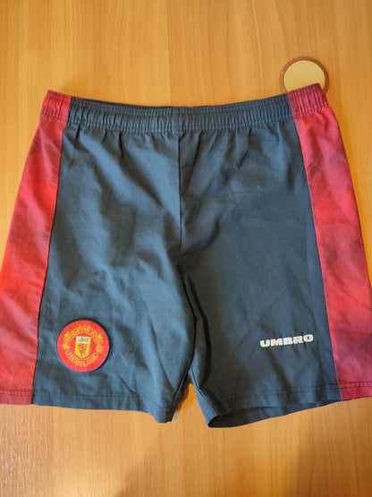 VINTAGE Manchester United 1996 1997 home Sz 28" Umbro soccer football shorts kit