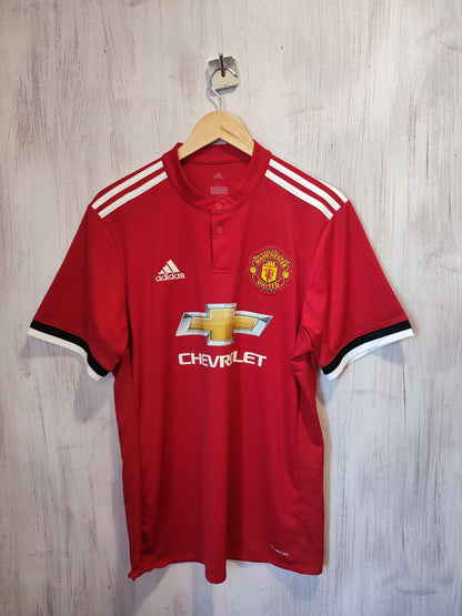 Manchester United 2017 2018 home Size L Adidas soccer shirt jersey football kit