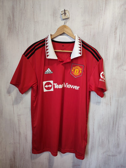 Manchester United 2022 2023 home Sz L Adidas soccer shirt jersey kit tee Ronaldo