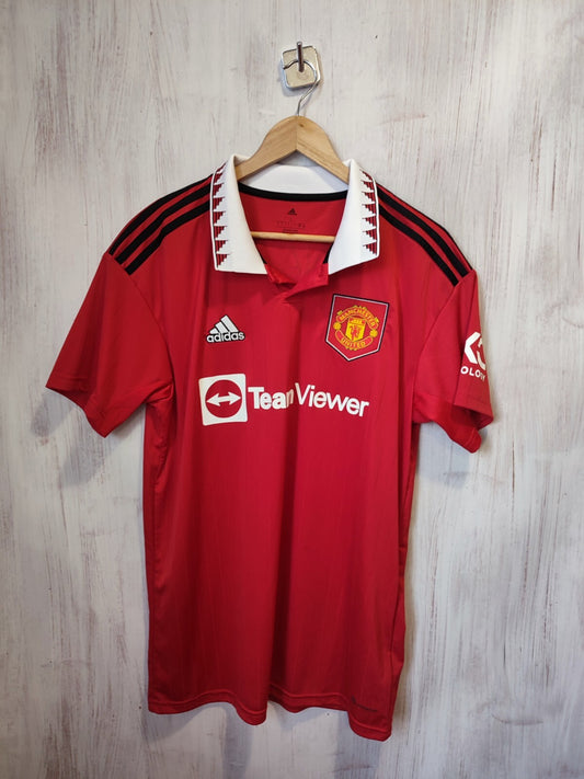 Manchester United 2022 2023 home Sz L Adidas soccer shirt jersey kit tee Ronaldo