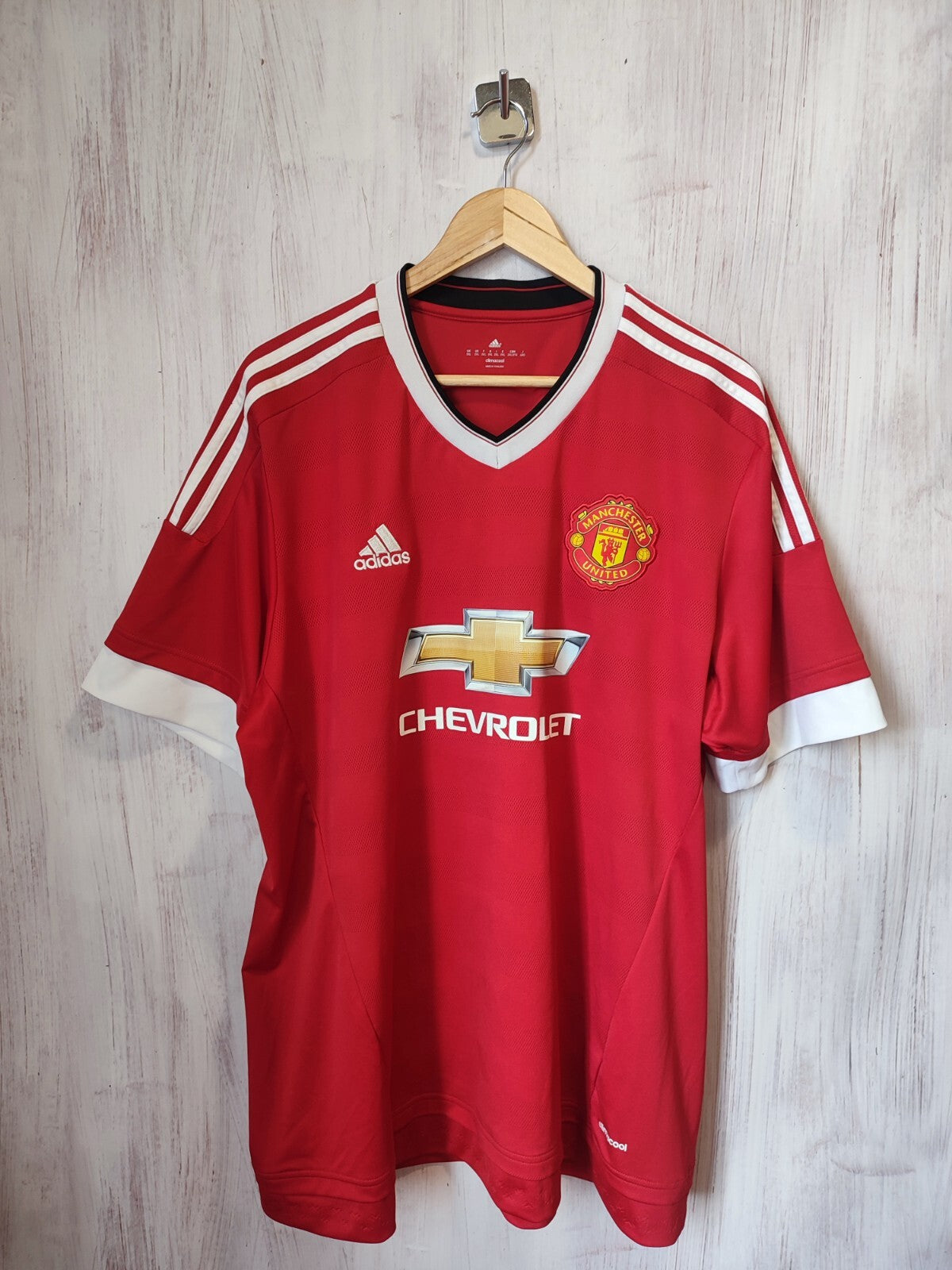 Manchester United 2015 2016 home 2XL Adidas soccer shirt jersey football kit XXL