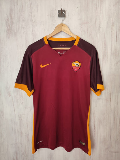 AUTHENTIC AS Roma 2015 2016 home Sz L Nike shirt jersey football soccer kit tee