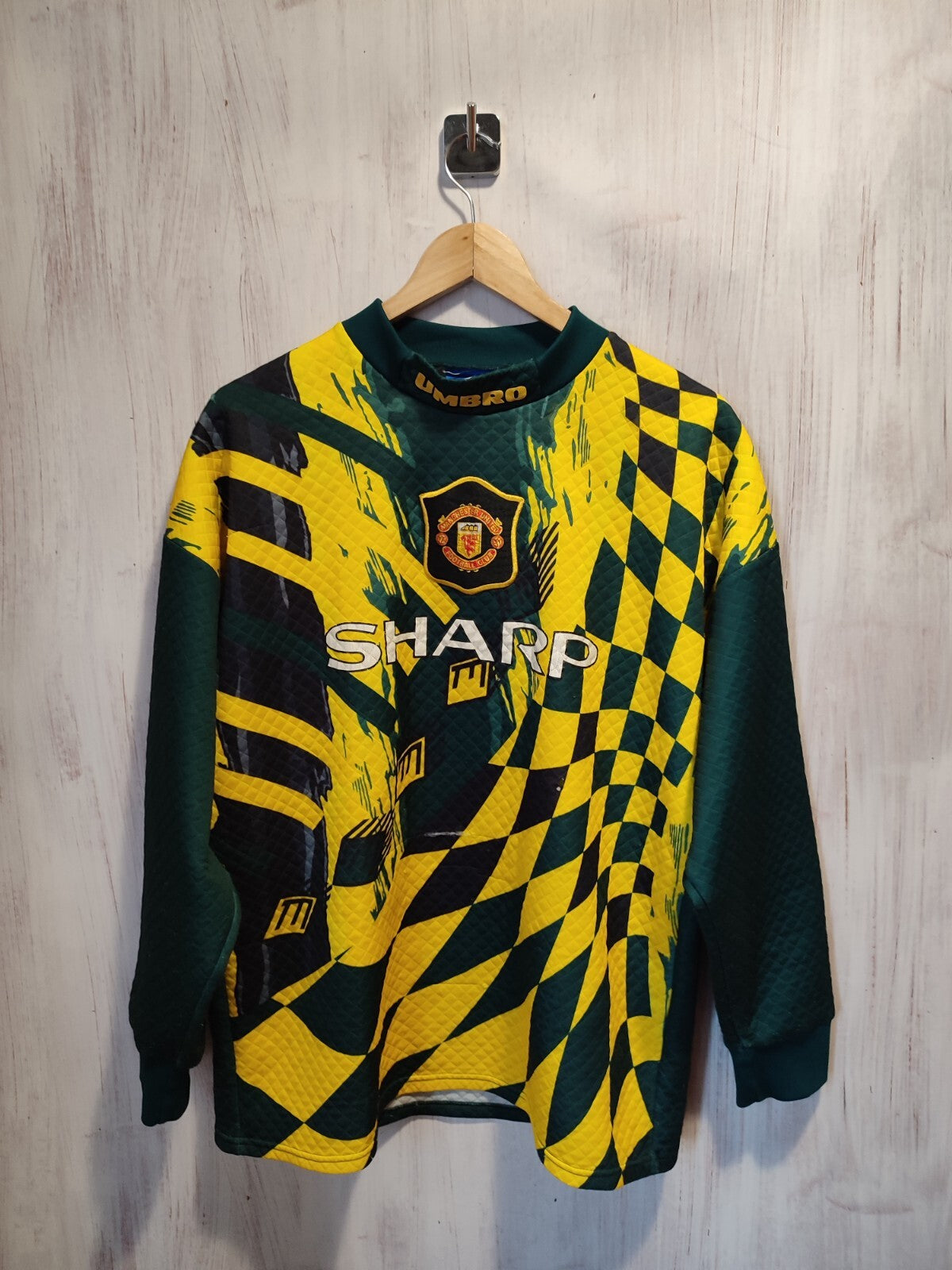 Manchester United 1995 1996 1997 goalkeeper Sz M shirt jersey Schmeichel kit GK