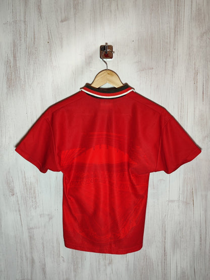 KIDS Manchester United 1994 1995 home Umbro Sz L shirt jersey soccer kit tee BOY