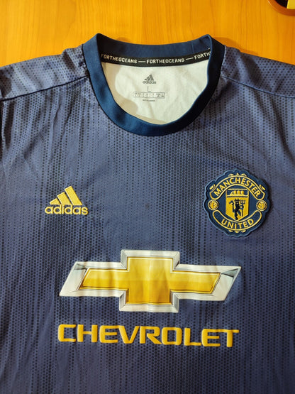 Manchester United 2018 2019 third Size L Adidas soccer shirt jersey 3rd kit tee