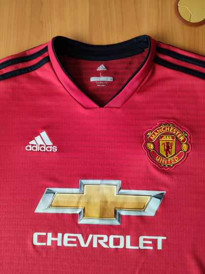 Manchester United 2018 2019 Home Size L Adidas soccer shirt jersey football kit
