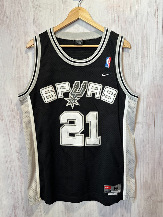 VINTAGE San Antonio Spurs #21 Tim Duncan Size M Nike basketball shirt jersey kit