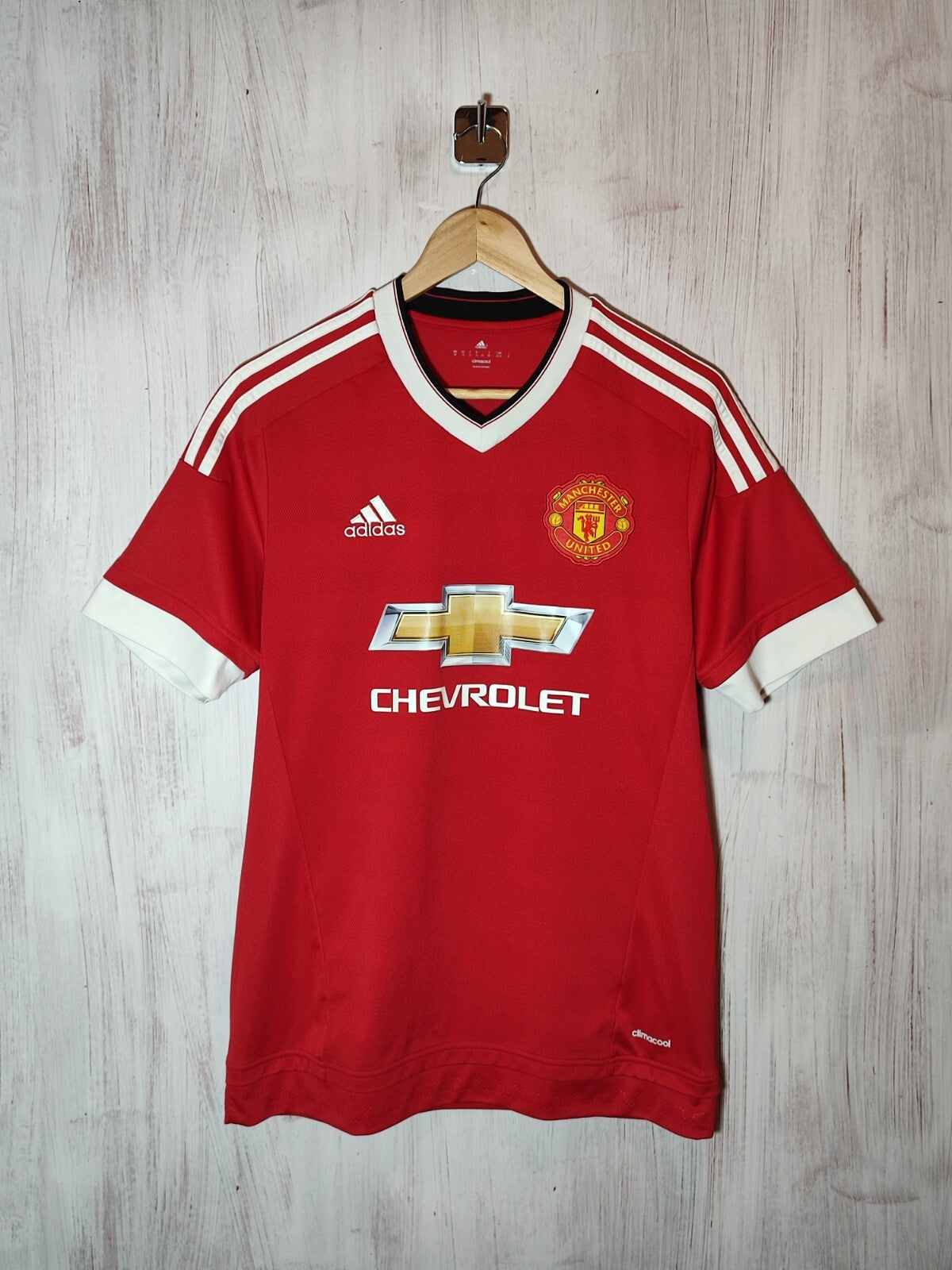 Manchester United 2015 2016 home Sz M Adidas soccer shirt jersey football kit