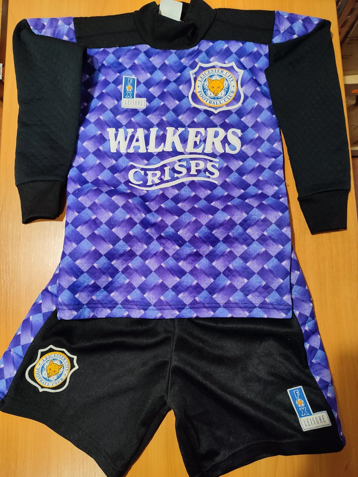 Kids 26"-28" Leicester City 1994 1996 goalkeeper shirt jersey football kit GK