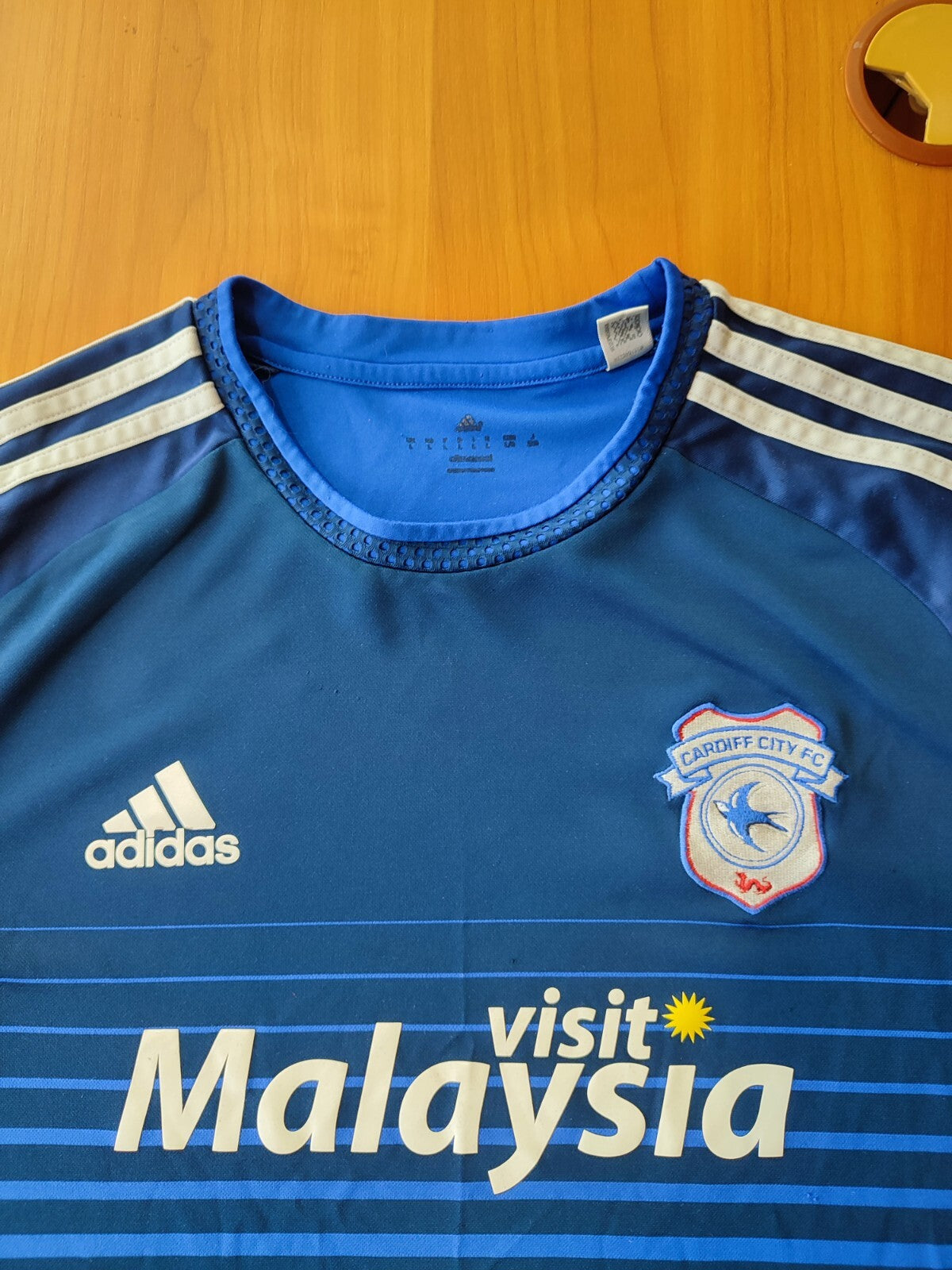 FC Cardiff City 2015 2016 home Sz L football shirt jersey soccer maillot kit tee