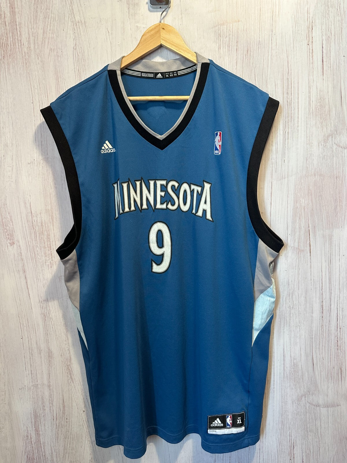Minnesota Timberwolves #9 Rubio Size XL Adidas basketball shirt jersey kit tee