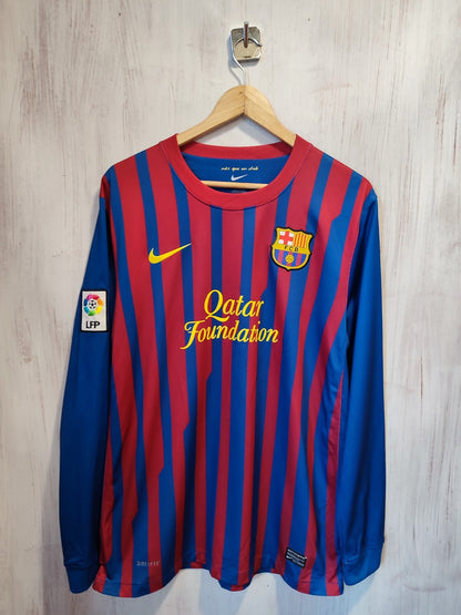 FC Barcelona 2011 2012 home Sz L maillot shirt jersey football soccer L/S Messi
