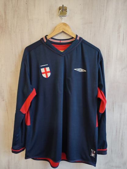 England 2002 2003 2004 #20 Vassell Away Sz XL REVERSIBLE Umbro shirt jersey kit