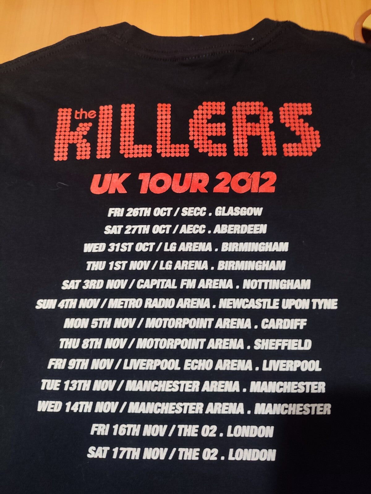 The Killers Battle Born UK Tour 2012 Sz M Gildan shirt jersey tee trikot maillot