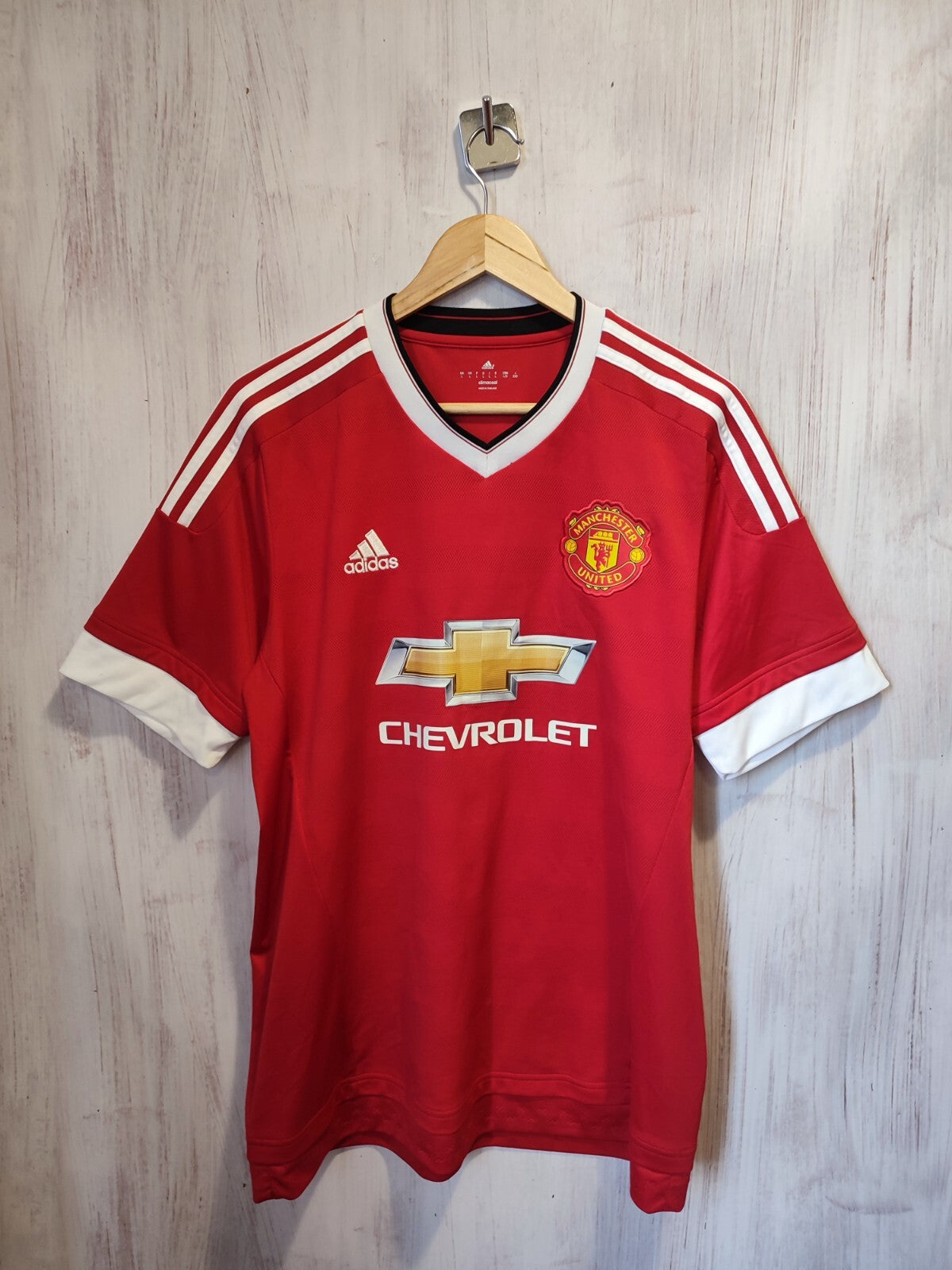 Manchester United 2015 2016 home Size L Adidas soccer shirt jersey football kit