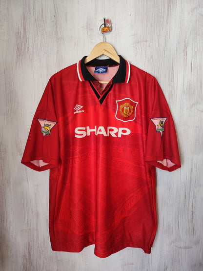 Manchester United 1994 1995 1996 home Umbro Sz XL shirt jersey soccer kit Keane