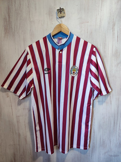 VINTAGE Manchester City 1988 1989 away Size L Umbro football soccer shirt jersey
