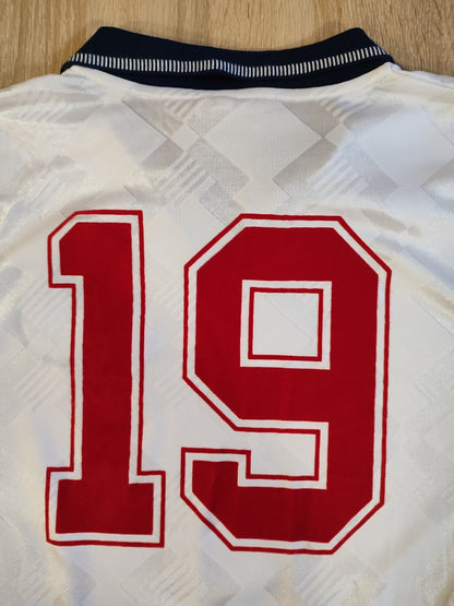 England 1990 1991 1992 #19 Home Sz M Score draw shirt jersey soccer football kit