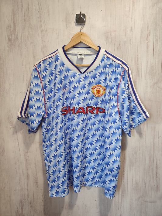 Manchester United away 1990 1992 Sz 44-46" away Adidas shirt jersey football kit