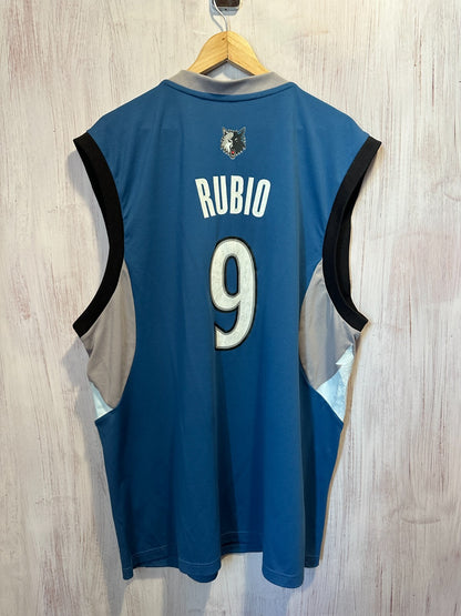 Minnesota Timberwolves #9 Rubio Size XL Adidas basketball shirt jersey kit tee