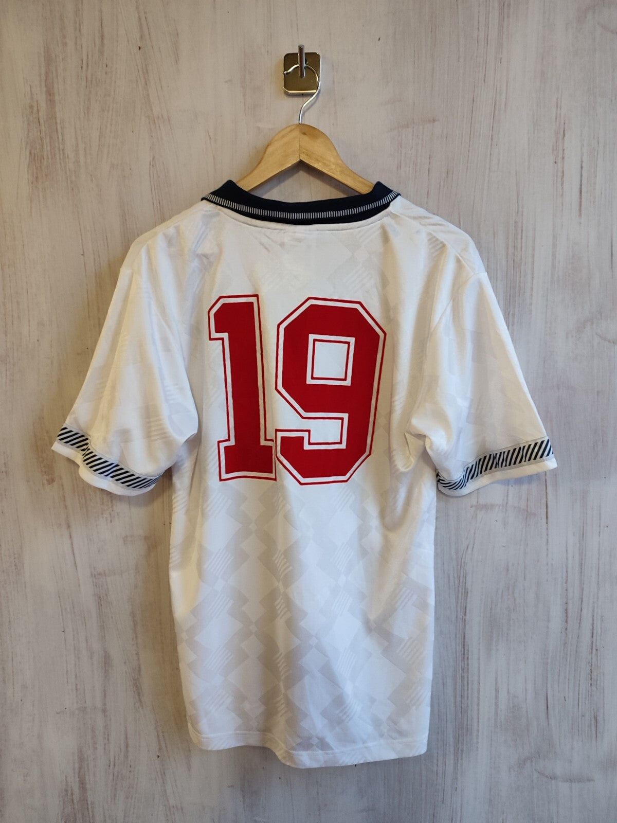 England 1990 1991 1992 #19 Home Sz M Score draw shirt jersey soccer football kit