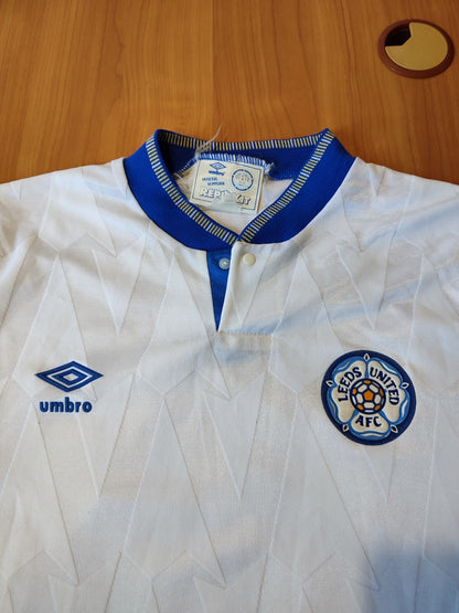 VINTAGE Leeds United 1990 1991 home Sz M Umbro jersey shirt soccer football kit