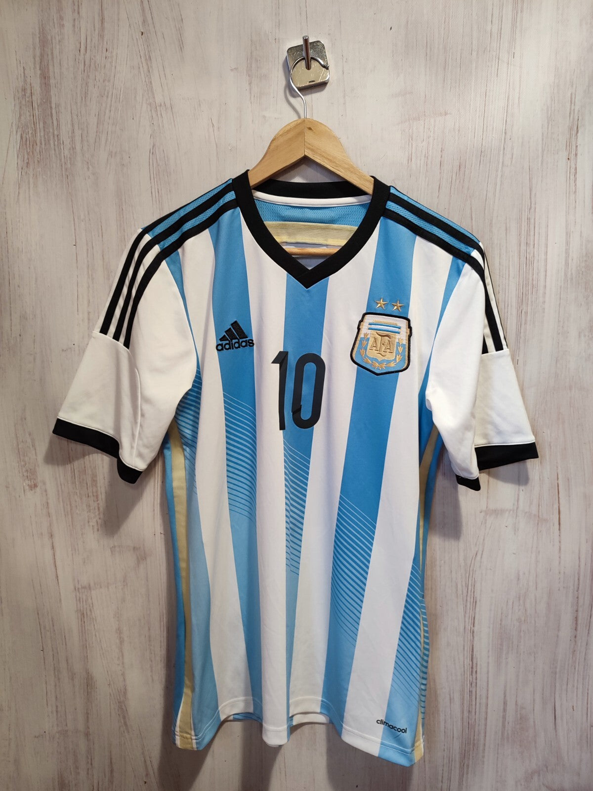 Argentina 2013 2014 home Sz S Adidas shirt jersey kit soccer football tee Messi