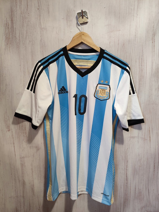 Argentina 2013 2014 home Sz S Adidas shirt jersey kit soccer football tee Messi