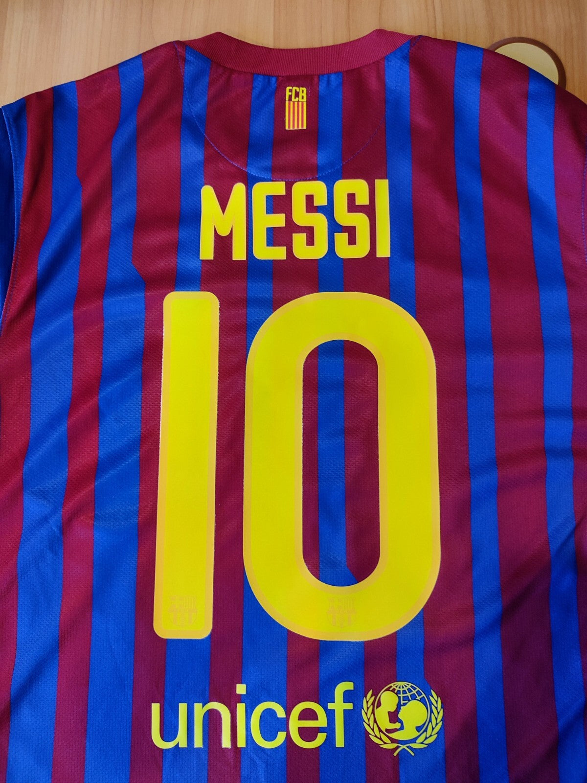 FC Barcelona 2011 2012 home Sz L maillot shirt jersey football soccer L/S Messi