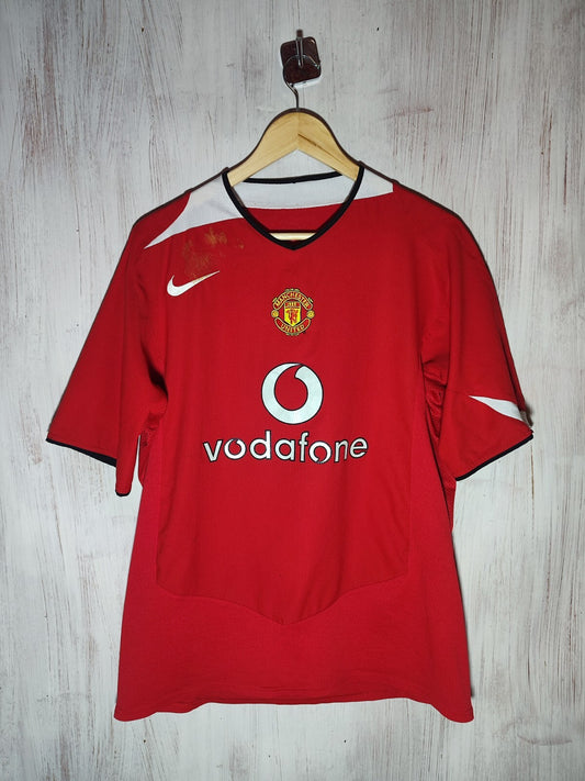 Manchester United 2004 2005 2006 home Sz L soccer shirt jersey football kit tee