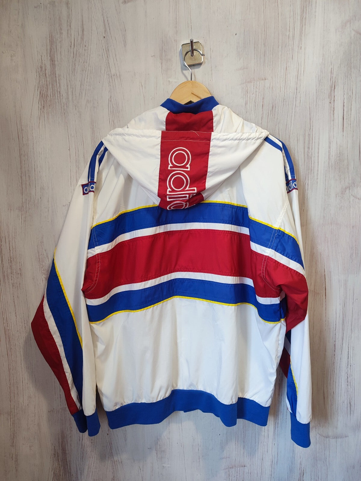 VINTAGE France 1990's Sz L Adidas buttons track suit jacket pants training 90's