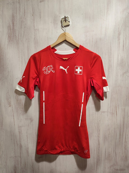 AUTHENTIC Switzerland 2014 2015 home Sz M soccer shirt jersey football kit Swiss