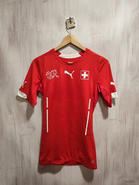 AUTHENTIC Switzerland 2014 2015 home Sz M soccer shirt jersey football kit Swiss
