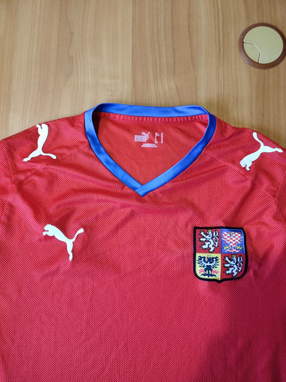 Czech Republic 2008 2009 home Sz L Puma shirt jersey football soccer kit trikot