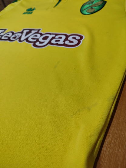 FC Norwich City 2017 2018 home Size S Errea shirt soccer football jersey kit tee