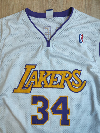 AUTHENTIC Los Angeles Lakers Shaquille O'Neal Sz L jersey shirt kit Champion 44