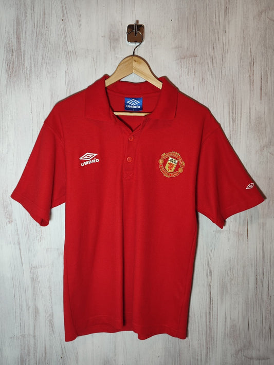 Manchester United 90's Size M Umbro polo football shirt jersey soccer 1990's VTG