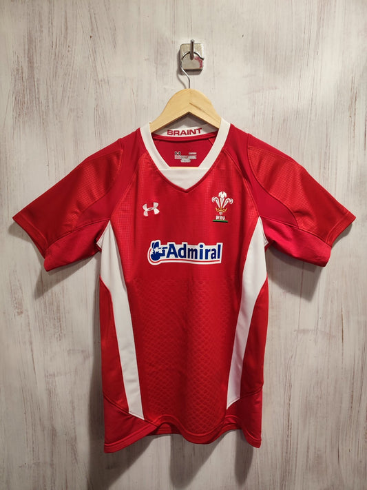 Wales rugby Union WRU home Size S jersey shirt kit tee red Admiral Under Armour