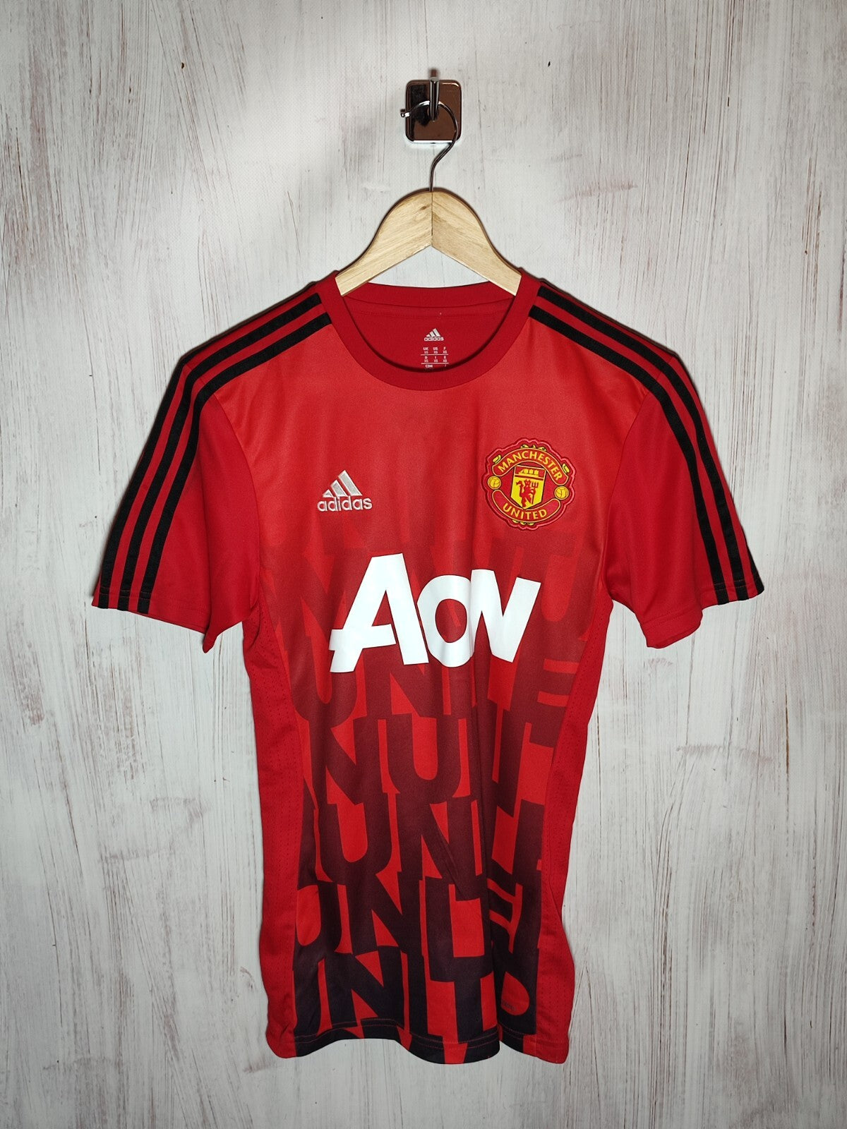 Manchester United 2015 2016 2017 training Sz XS Adidas soccer shirt football kit