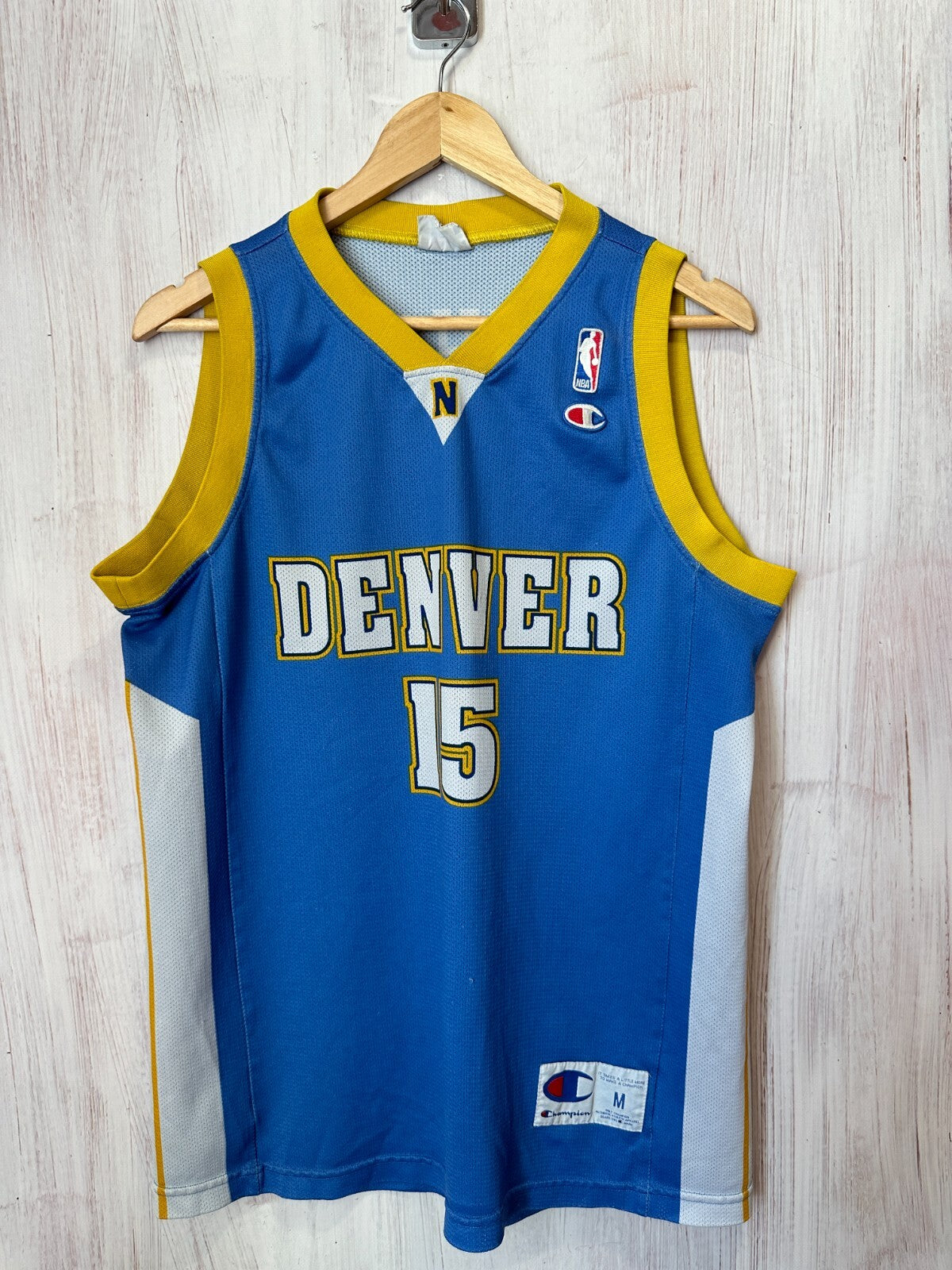 Denver Nuggets #15 Carmelo Anthony Sz M Champion basketball jersey shirt kit tee