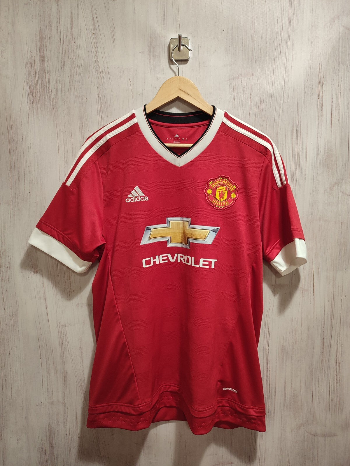 Manchester United 2015 2016 home Size L Adidas soccer shirt jersey football kit