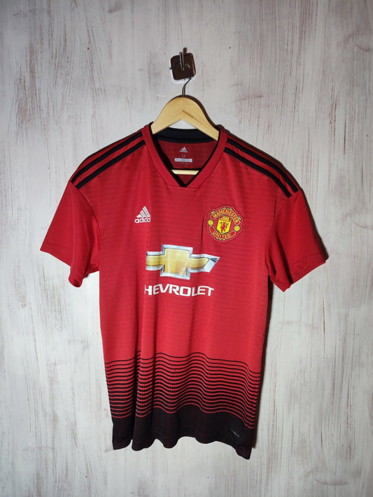 Manchester United 2018 2019 home Sz M Adidas soccer shirt jersey footbal kit tee