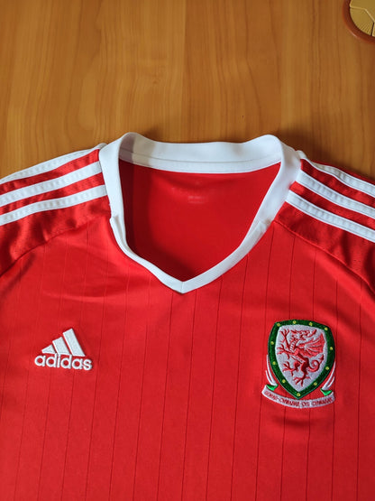 Wales national team 2016 2017 home Sz M football shirt jersey soocer kit Adidas