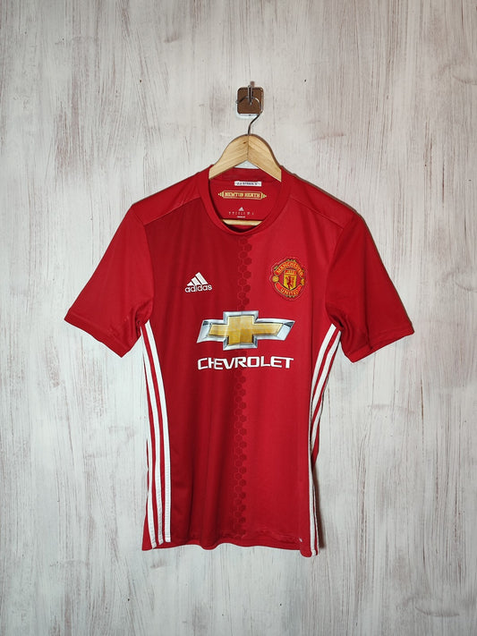 Manchester United 2016 2017 home Sz S Adidas football soccer shirt jersey Bailly